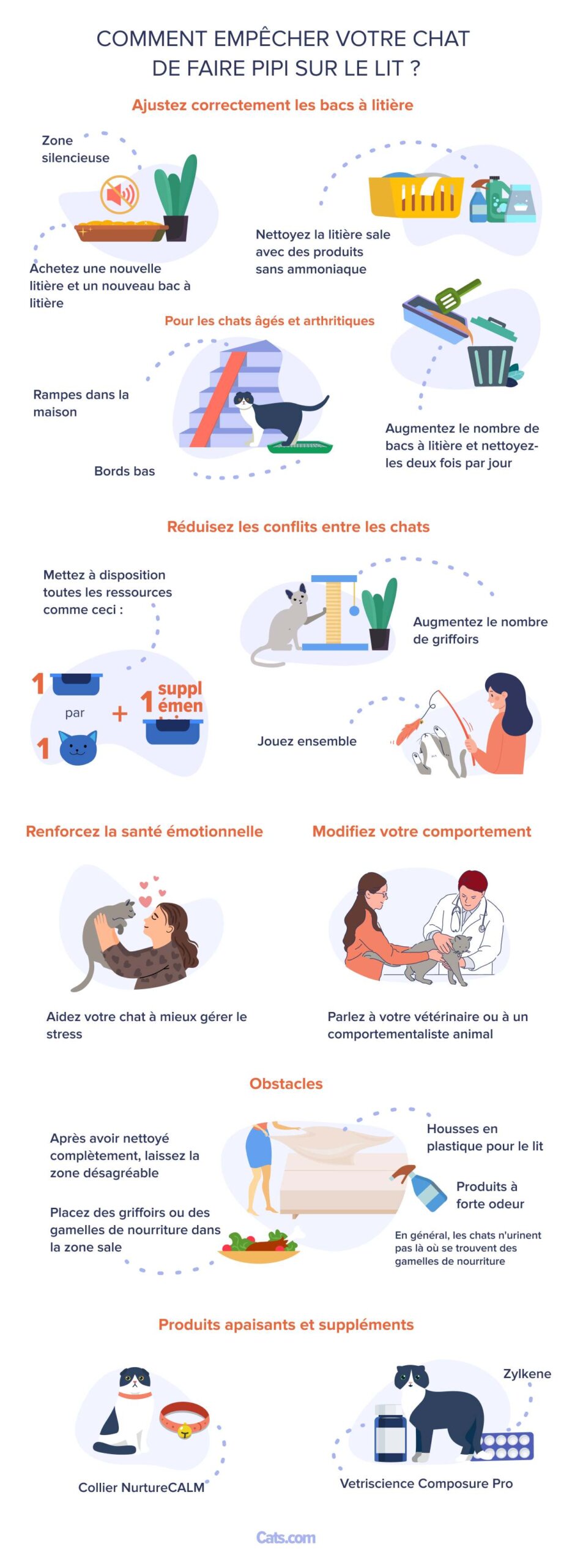 Comment empêcher votre chat de faire pipi sur le lit ?