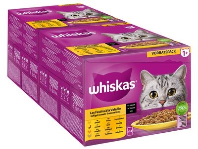 Whiskas 1+, adult 12 x 85 g - selection of poultry in sauce