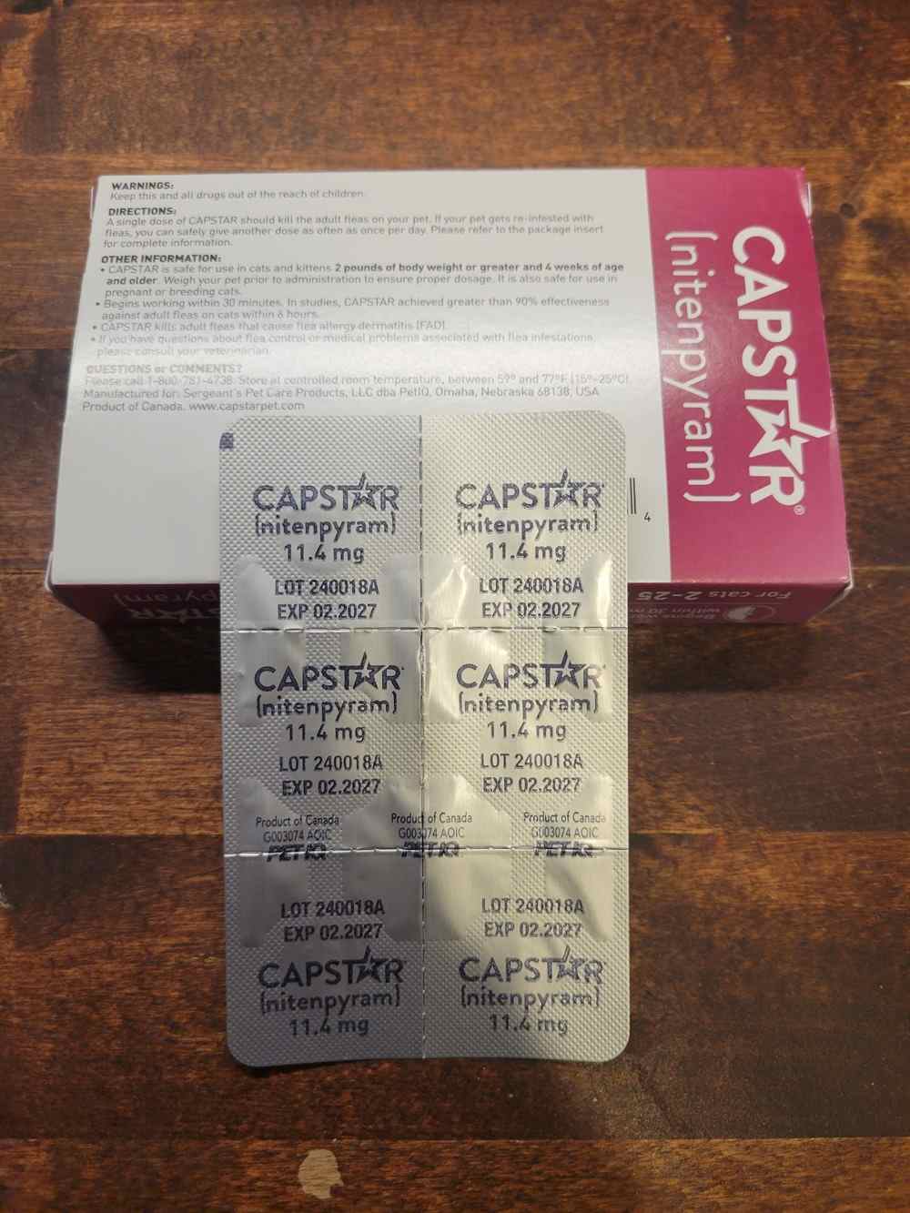 Traitement oral anti-puces Novartis Capstar pour chats